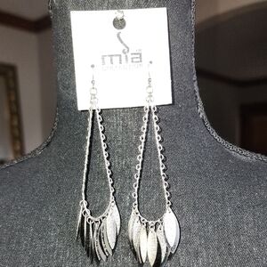 MIA Silver Feather Charm Earrings